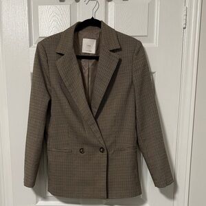Mango Brown Houndstooth Blazer